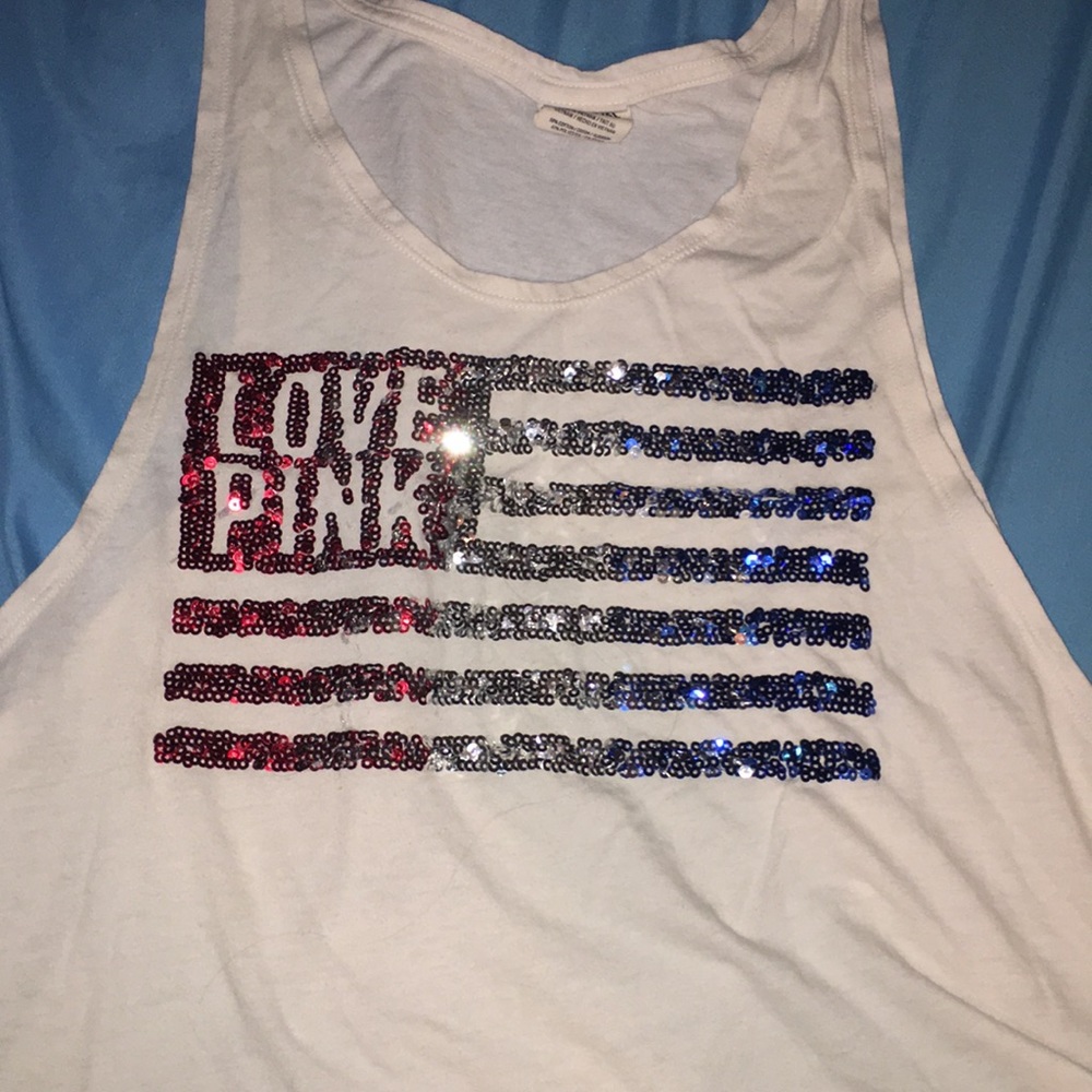 A white Victoria’s Secret crop top
